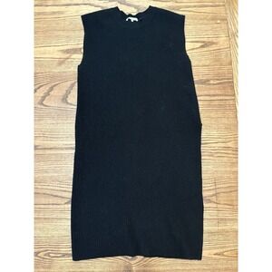 Helmet Lang Women's Medium Ribbed Wool Cashmere Side‎ Slit Tunic Sweater